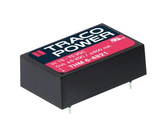 63-8419-22　TRACOPOWER THM 6 6W Isolated DC-DC Converter PCB Mount, Voltage in 36 → 75 V dc, Voltage out 15V dc　THM 6-4813