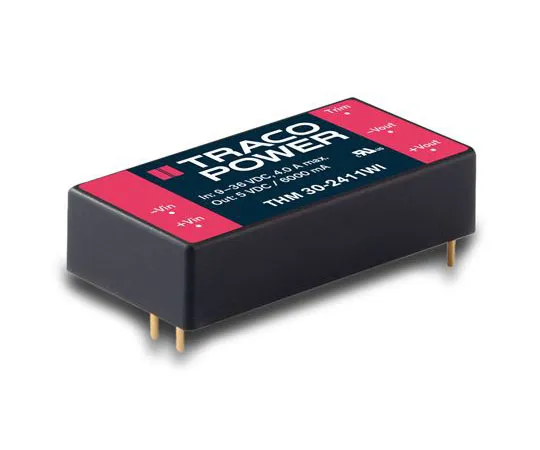 63-8424-27　TRACOPOWER THM 30 WI 30W Isolated DC-DC Converter PCB Mount, Voltage in 9 → 75 V dc, Voltage out 24V dc Medical　THM 30-2415WI
