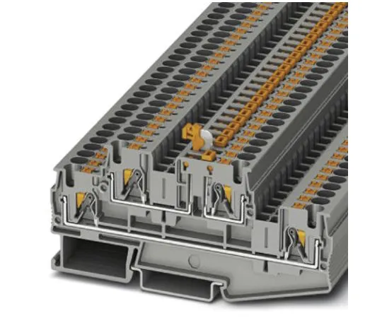 63-9681-19　Phoenix Contact Non-F***d Terminal Block, 4 Way/Pole, Push In Terminals, 24 → 10 (Solid) AWG, 24 → 12　3211913