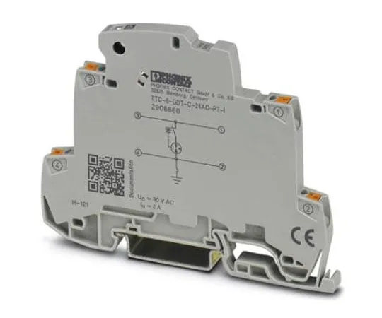 63-8442-08　Phoenix Contact TTC-6-GDT-C-24AC-PT-I Series 36 V dc Maximum Voltage Rating 5 (Nominal Discharge)kA Maximum Surge　2906860