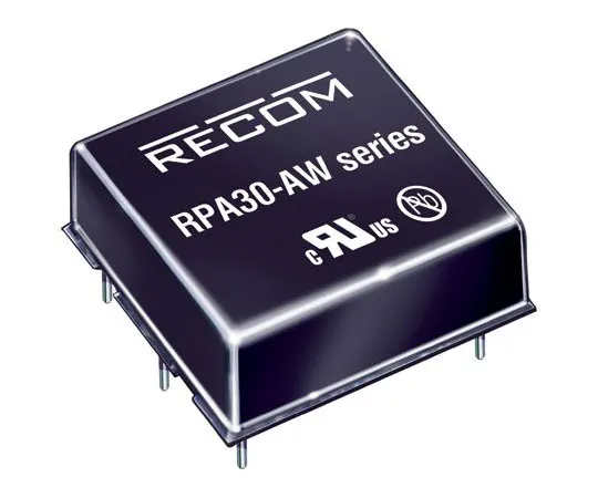 63-8385-90　Recom RPA30-AW 30W Isolated DC-DC Converter Through Hole, Voltage in 9 → 36 V dc, Voltage out ±15V dc Railway　RPA30-2415DAW/P