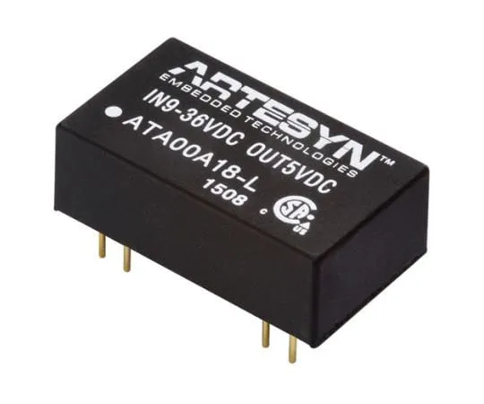 63-8351-06　Artesyn Embedded Technologies ATA 3W Isolated DC-DC Converter Through Hole, Voltage in 18 → 75 V dc, Voltage out　ATA00B36-L