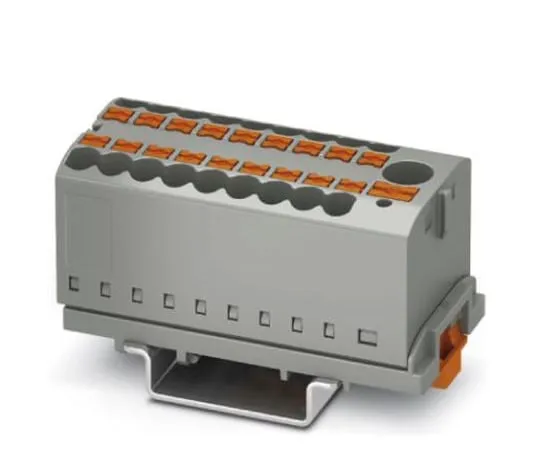 63-9680-63　Phoenix Contact PTFIX 6/18X2.5-NS35 GY Non-F***d Terminal Block, 19 Way/Pole, Push In Terminals, 26 → 12 AWG,　3273110