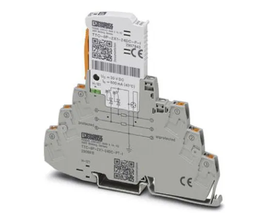 63-8442-31　Phoenix Contact TTC-6P-2X1-24DC-PT-I Series 30 V dc Maximum Voltage Rating 10 (Discharge)kA Maximum Surge Current Surge　2906816